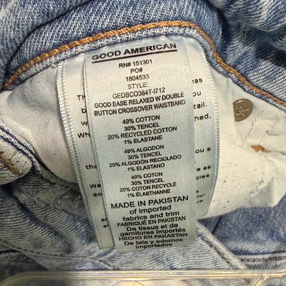Good American Good Ease Mid-Rise Relaxed Wide Leg Jeans - Size 14/32 - Picture 12 of 13